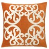 PAGED 20" Square Accent Pillow, Bed Pillow with Retro Vine Pattern and Removable Cover, Decorative Throw Pillow for Bed, Sofa - 2 of 4