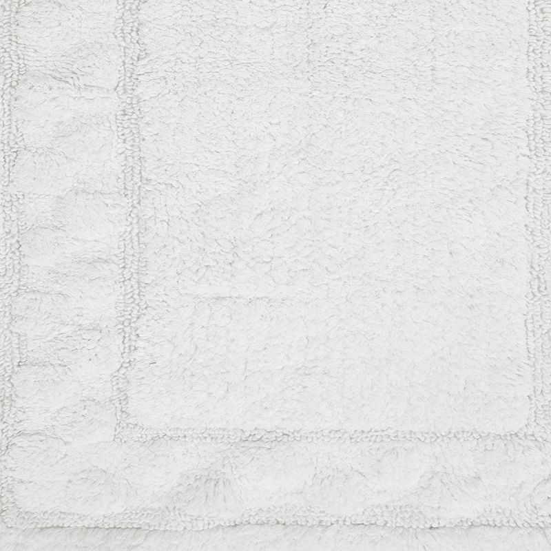 Sculptured Border Design Non-Slip Cotton Bath Rug 24" x 40" White by Castle Hill London, 3 of 4