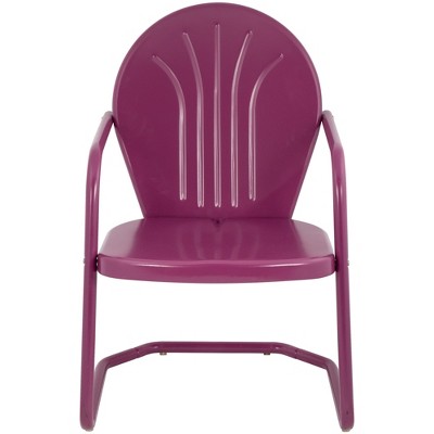Retro Tulip 34" Outdoor Armchair in Vibrant Purple