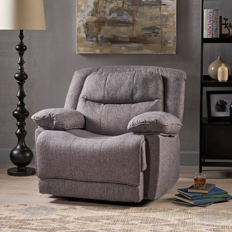Estrada Contemporary Glider Recliner Charcoal Tweed - Christopher Knight Home, 3 of 8