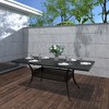 CLIHOME Cast Aluminum Patio Extendable Rectangular Outdoor Dining Table with Umbrella Hole - 2 of 4