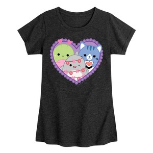 Girls' - Squishmallows - Squish Heart Fitted Short Sleeve Graphic T-Shirt - 1 of 4