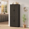 Coucheta 60" Pantry Cabinet, Kitchen Pantry Storage Cabinet with 2 Doors&Adjustable Shelves, Storage Cupboard for Kitchen, Dining Room& Bathroom - 4 of 4
