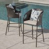 Doinica 2pk Wicker Outdoor Patio Barstool - Brown - Christopher Knight Home: Weather-Resistant with Seat Cushion - 2 of 4