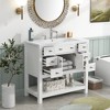 36'' Bathroom Vanity, Modern Bathroom Storage Cabinet with 2 Soft Closing Doors and 6 Drawers - ModernLuxe - 2 of 4