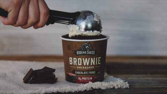 Kodiak Cakes Protein-Packed Single-Serve Brownie Cup Chocolate Fudge - 2.36oz, 2 of 8, play video