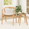 Costway Bamboo Accent Chair Modern Bamboo Armchair Upholstered Leisure Chair Living Room - 2 of 4