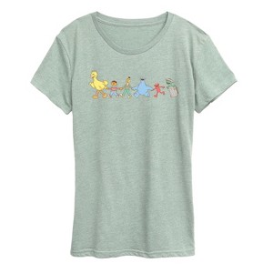 Women's - Sesame Street - SS Group Muted Short Sleeve Graphic T-Shirt - 1 of 3