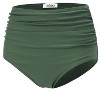 BLUEMING Women's High Waisted Swimsuit Bottom Tummy Control Ruched Bikini Bottom Vintage Bottom Tankini Briefs - 2 of 4