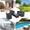 ELJGET 4 Piece Patio Furniture Set Outdoor Wicker Conversation Sets All Weather PE Rattan Sectional Sofa Set with Cushions & Coffee Table - 4 of 4