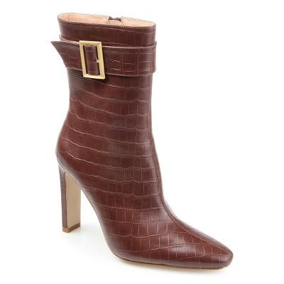 Journee Collection Womens Elanie Inside Zip Block Heel Booties