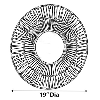 Bohemian Sunburst Bamboo Round Wall Mirror 20"