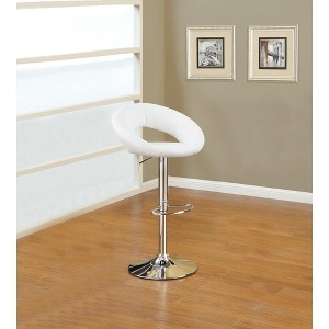 Royal Hampton Metal Base Bar Stool With Faux Leather Seat White & Silver Set of 2 - 1 of 2