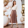 INSPIRE CHIC Women's Party Elastic Waist Metallic Shiny Accordion Pleated Midi Skirt - 2 of 4