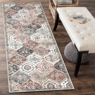 Vintage Washable Door Mat Small Farmhouse Floral Accent Rugs with Non-Slip Backing, Stain-Resistant Oriental Indoor Carpet