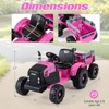 Costway 24V Ride On Tractor for Kids with Detachable Trailer Remote Control Music Green/Pink/Red/Dark Green - 3 of 4