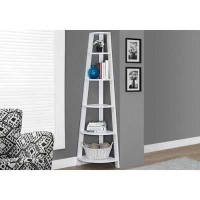 TOAOTBNBO 5 Tier Ladder Bookshelves with Thick Panel, Narrow Storage Bookcase for Display Modern Corner Shelf for Small Space