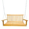 Osparple Porch Swing with Armrests,Outdoor Wood Bench with Hanging Chains for Patio Backyard Garden - 2 of 4