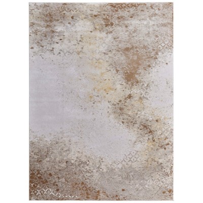 Waldor Modern Watercolor Brown/Tan/Ivory Area Rug