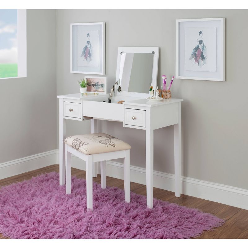 Butterfly Vanity and Stool - Linon, 3 of 20