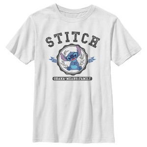Boy's Lilo & Stitch Ohana Means Family Collegiate T-Shirt - 1 of 4
