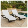 Salem Set of 2 Brown Wicker Adjustable Chaise Lounge with Arms - Ivory - Christopher Knight Home - image 2 of 4