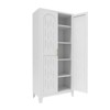 GlasFlength Decorative Storage Cabinets, 2 Shapely Doors with Vertical Holes, White, 35.5"*15.75"*71" - 2 of 4