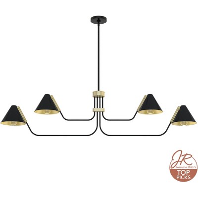 Matte Black and Gold 4-Light Grove Isle Chandelier