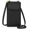 FATMOON Small Cell Phone Crossbody Bag Purse Mini shoulder phone bag, PU Leather Wallet Purse for Women, Black - 2 of 4