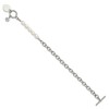 Chisel Stainless Steel with Half White Freshwater Cultured Pearl and Cubic Zirconia Heart Dangle 8.25" Bracelet - 3 of 4