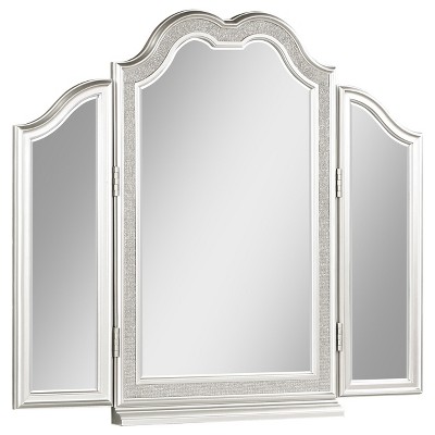 Coaster Home Furnishings Evangeline Vanity Mirror with Faux Diamond Trim Silver