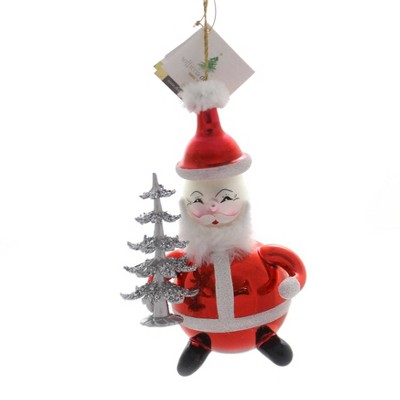 Italian Ornaments 5.5" Santa With Silver Tree Claus Christmas Italian  -  Tree Ornaments