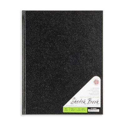 Black Hardbound Lay-Flat 8.5" x 11" Sketchbook with Acid-Free Paper