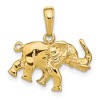 Black Bow Jewelry 14k Yellow Gold 3D Satin Elephant Profile Pendant - 3 of 4