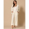 INSPIRE CHIC Women's 2 Piece Long Sleeve Notched Lapel with Pockets Dressy Business Blazer Pant Suits - 2 of 4