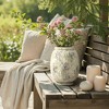 LuxenHome Antique Terracotta Vase, 10-Inch Tall Off-White Pot with Mossy Green Patina, Rustic Decor Multicolored - 3 of 4