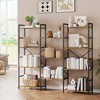 GustoWave 4 Tier Bookcases, Triple Wide Industrial Bookshelf, 62 x 54 x 10'' Steel Bookshelf, Display Storage Bookshelves - 2 of 4