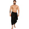 LA LEELA Men's Cover Up Casual Vacation Beach Holidays Summer Long Swim Trunk Swimwear For Men Beachwear Pareo One Size Coal, Solid - 2 of 4