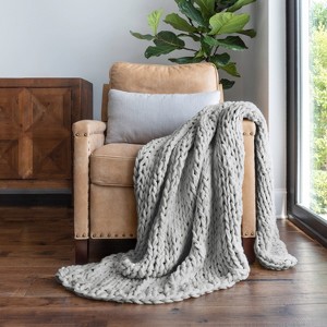 Chunky Knit Throw Blanket Braided, Soft & Cozy - Becky Cameron - 1 of 4