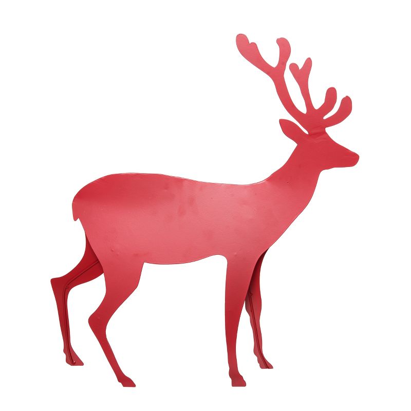 Transpac Metal 21.75 in. Red Christmas Standing Reindeer Decor, 3 of 4