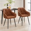 Hyleory Vintage Leather Dining Chairs Set of 2, Swivel Counter Stools for Kitchen Island, 360° Rotating Bar Height Chairs with Padded Seat - 3 of 4