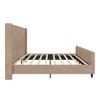 Merax Luxurious Corduroy Upholstered Bed Frame with Vertical Stripe Wingback Headboard - 2 of 3