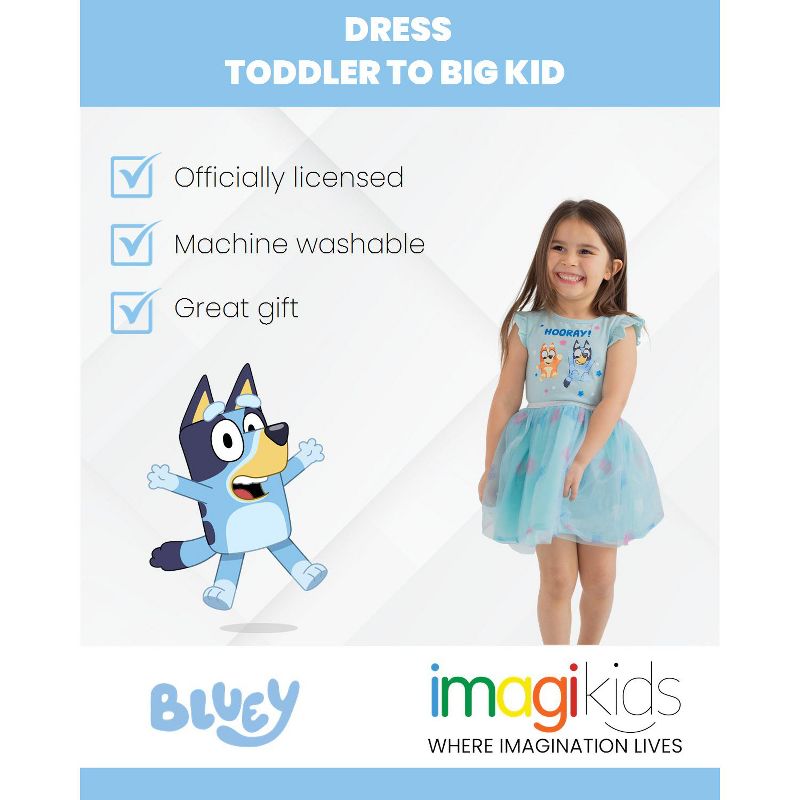 Bluey Bingo Bluey Girls Dress Toddler to Big Kid, 2 of 10