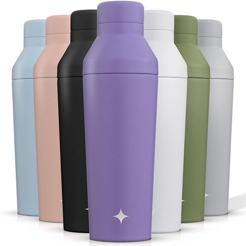 JoyJolt Vacuum Insulated Cocktail Protein Shaker - 20 oz Shaker Cup with  Measure Lid and Jigger Cap - Purple