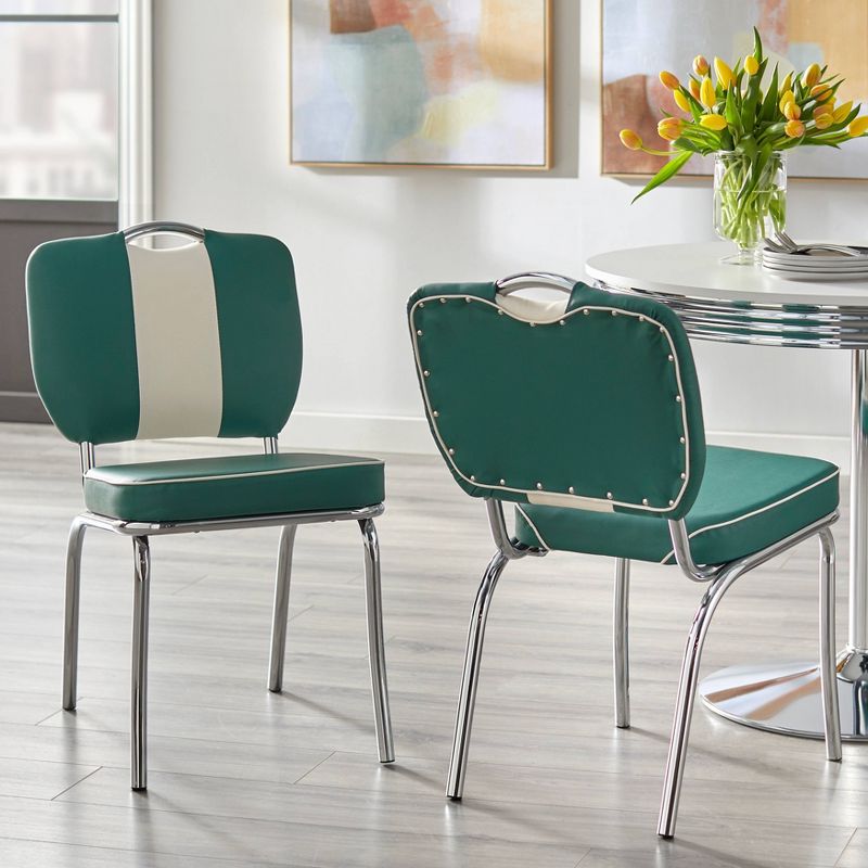 Set of 2 Raleigh Retro Dining Chairs Dark Green - Buylateral, 3 of 5