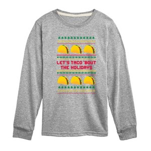 Boys' - Instant Message - Lets Taco Bout The Holidays Long Sleeve Graphic T-Shirt - 1 of 4