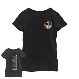 Girl's Star Wars Resistance Rainbow Rebel Symbol T-Shirt - 1 of 3