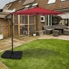 10ft*7ft Deluxe Offset Cantilever Umbrella, with Crank & Cross Base Suitable, for Garden, Deck, Backyard, Pool, Red - 4 of 4