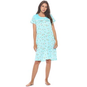 Casual Nights Women's Super Soft Yummy Nightshirt, Short Sleeve Nightgown, Night Dress with Fun Prints & Patterns - 1 of 4