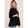 PinkBlush Black Button Down 3/4 Sleeve Maternity Top - 2 of 4